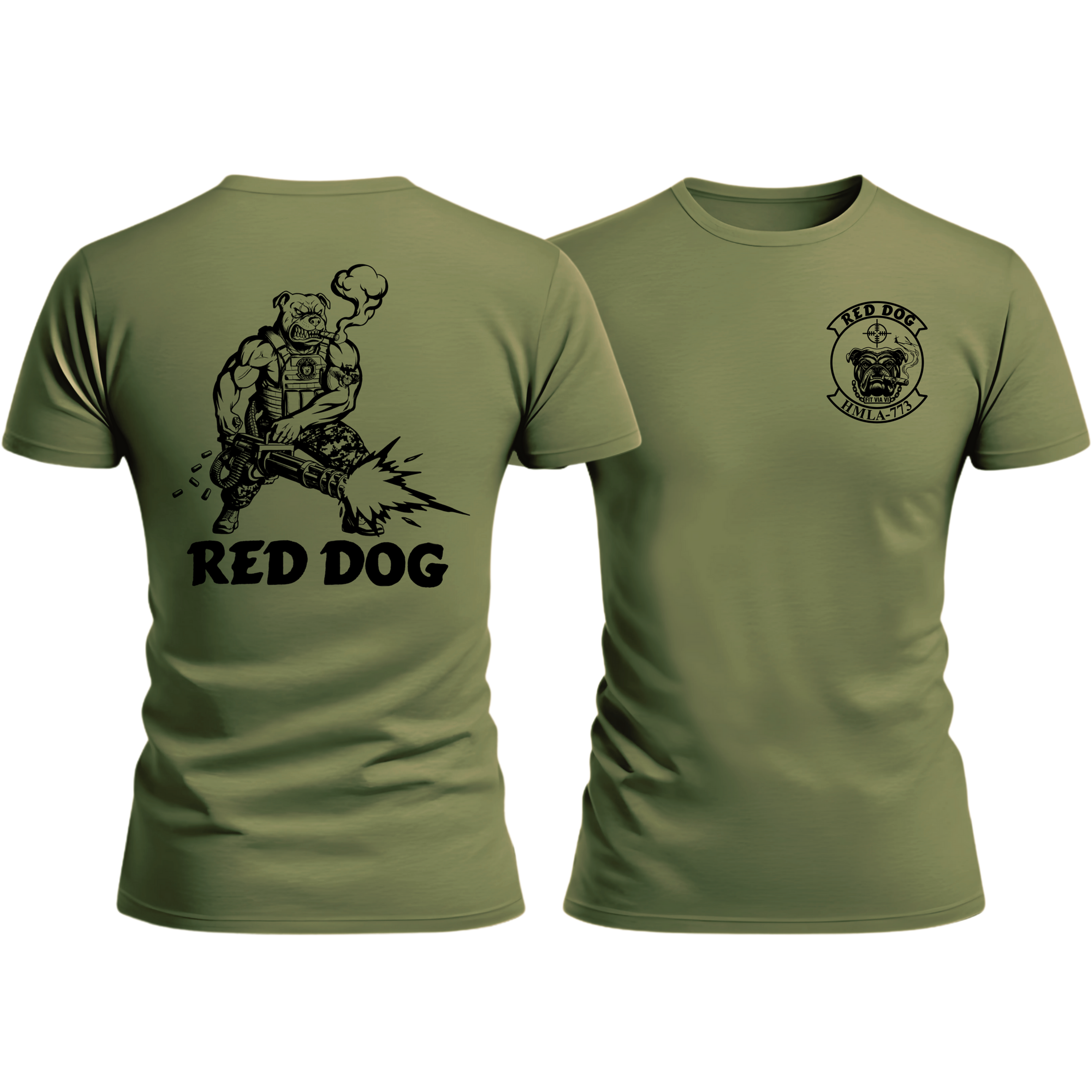 RED DOG GUNNIN TAC (HMLA-773), HMLA-773 CIGAR, Marine Corps T-Shirt