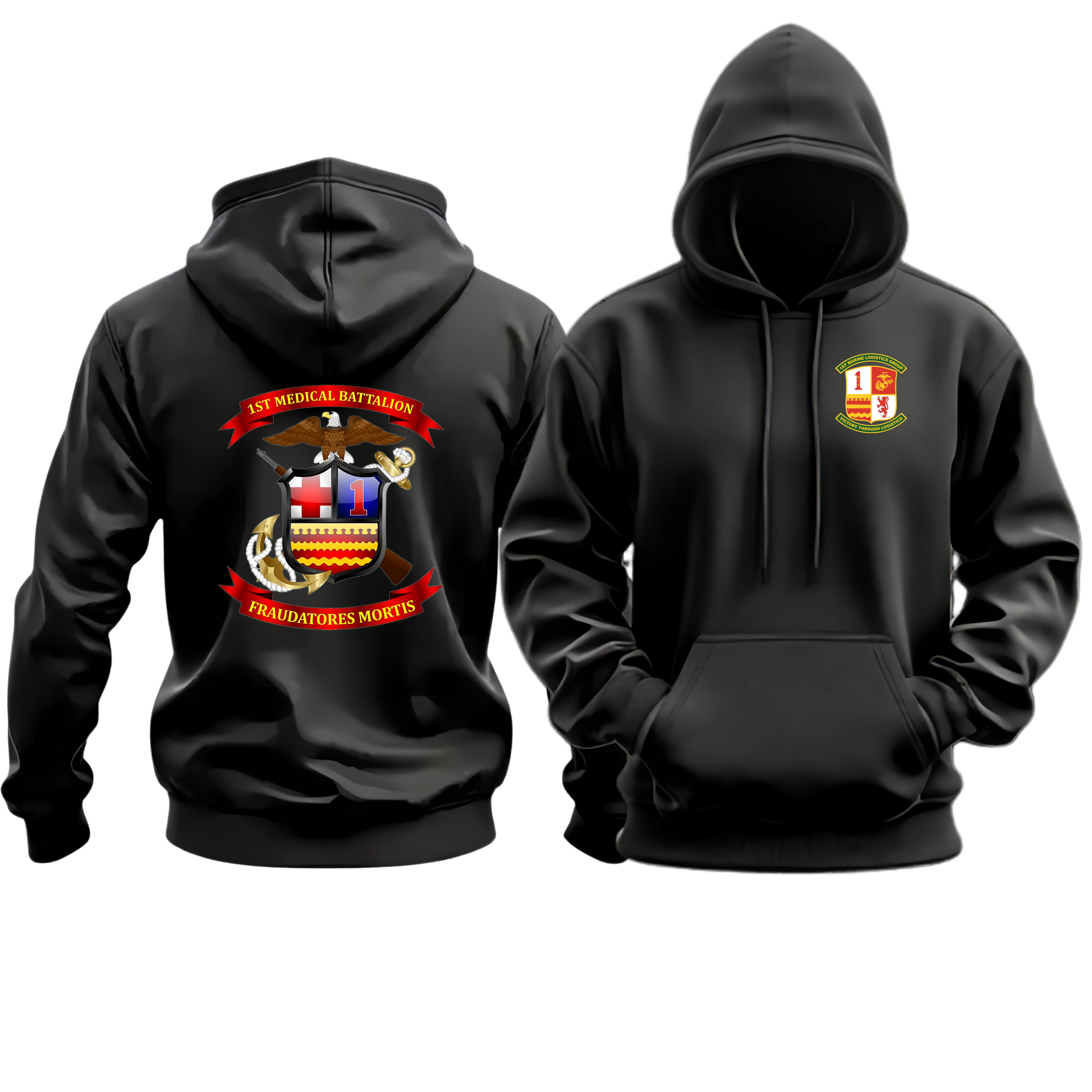 1ST MED BN (1st Medical Battalion), 1ST MLG, Marine Corps Hoodie