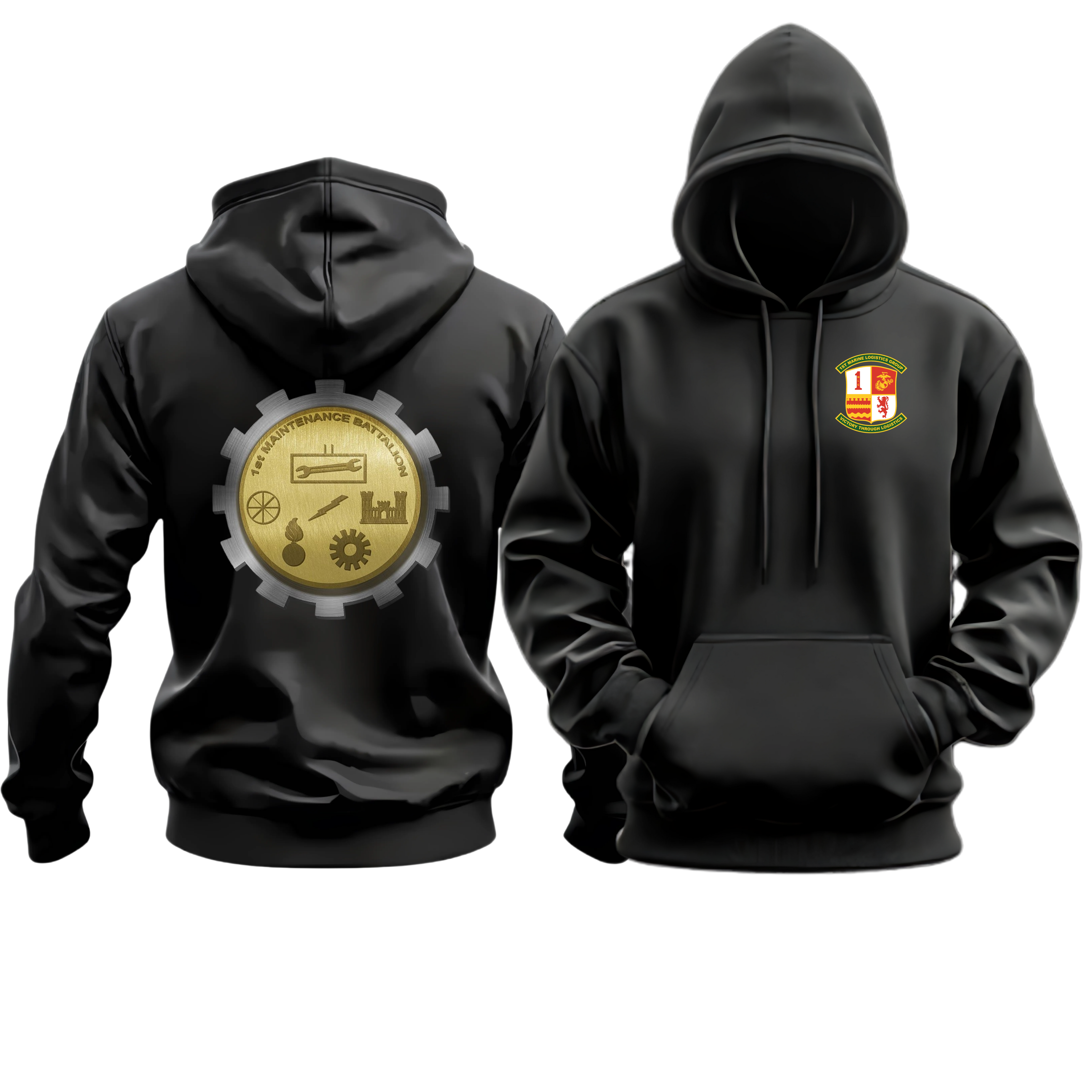 1ST MAINT BN (1ST MAINTENANCE BATTALION), 1ST MLG, MARINE CORPS HOODIE