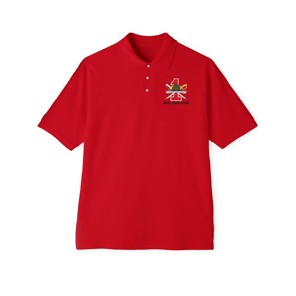 Thumbnail: RTB 1 (1st Recruit Training Battalion/1st RTB, MCRD PI), USMC, Men's Piqué Polo