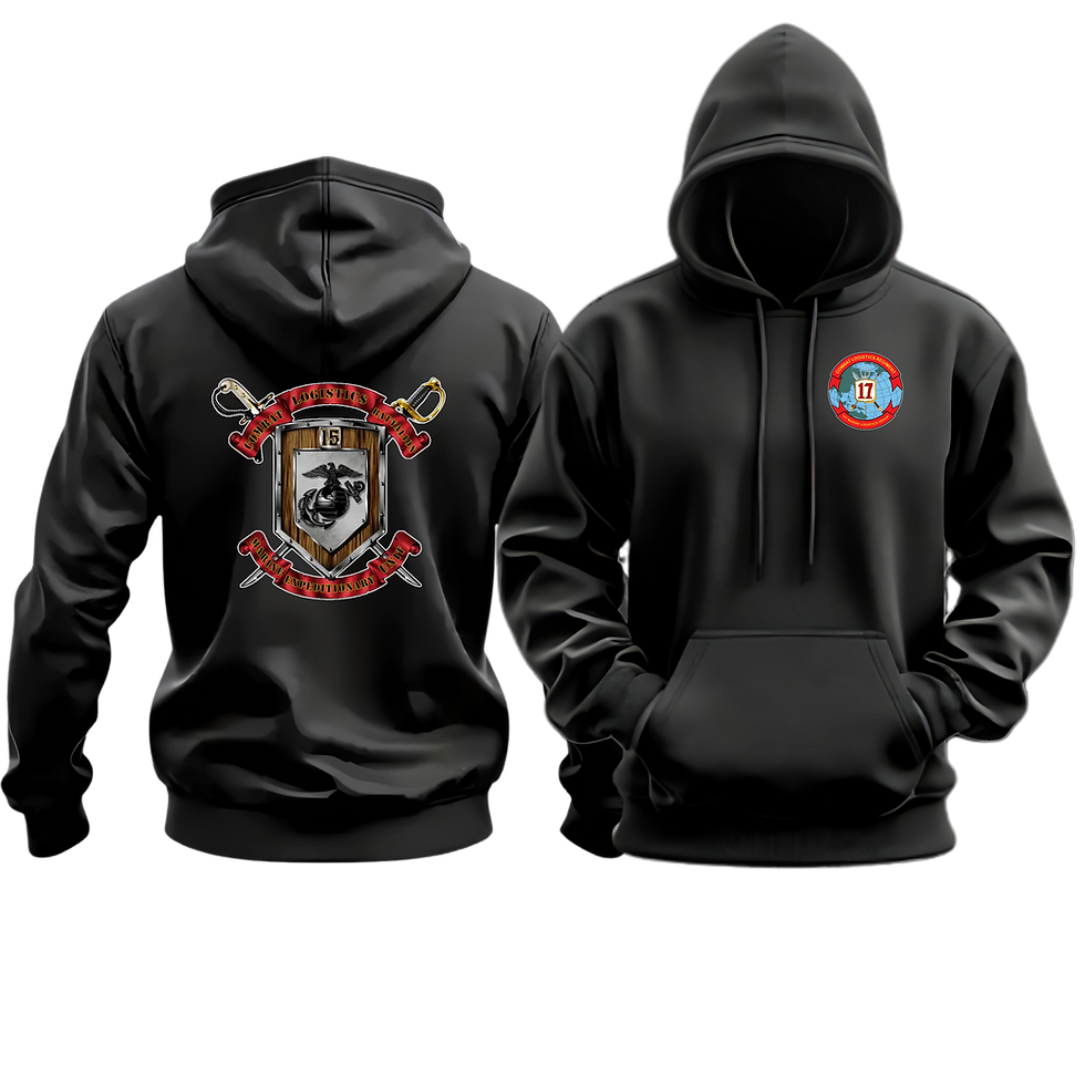 Thumbnail: CLB-15 (COMBAT LOGISTICS BATTALION 15), CLR-17, MARINE CORPS HOODIE