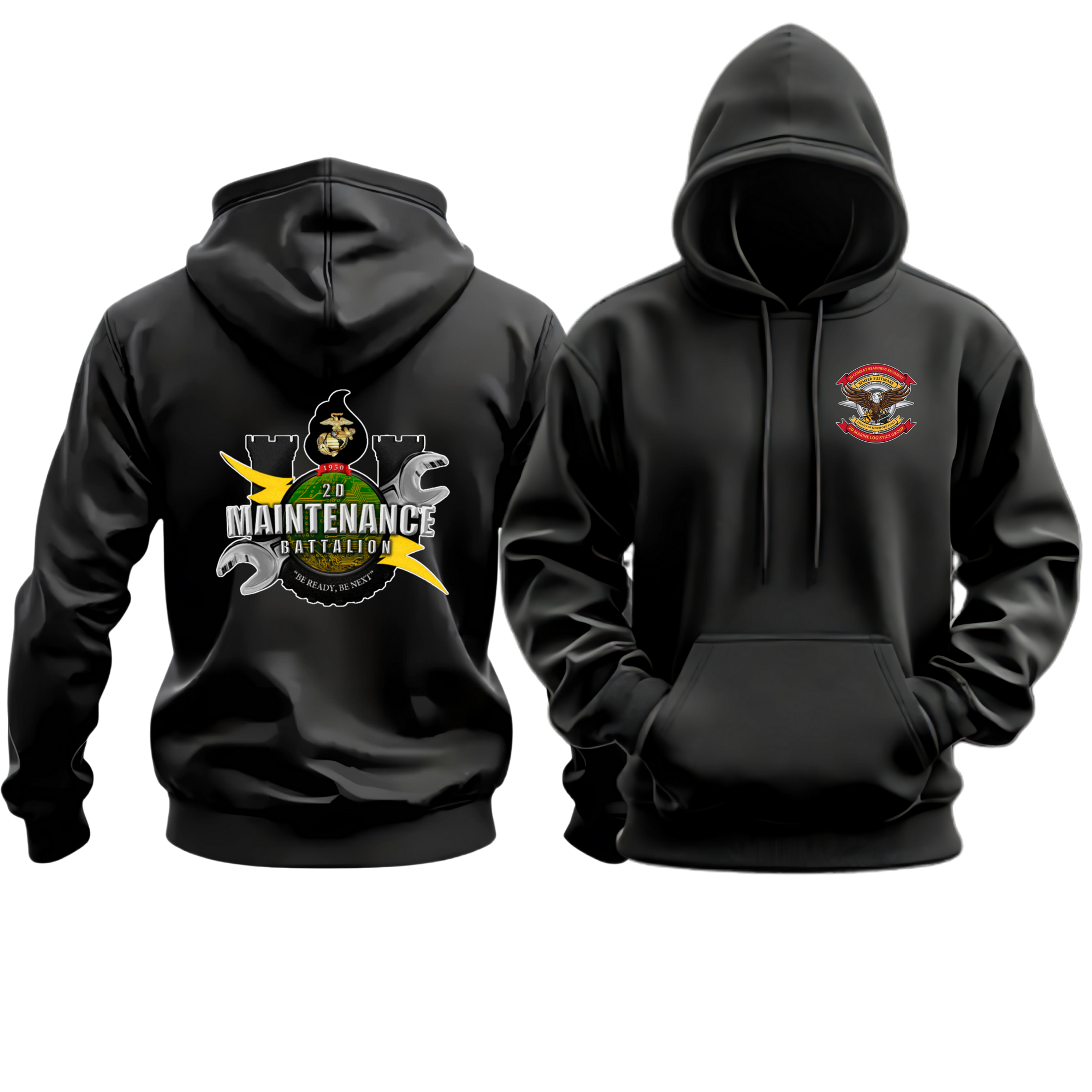 2D MAINT BN (2D MAINTENANCE BATTALION), 2D CRR, MARINE CORPS HOODIE