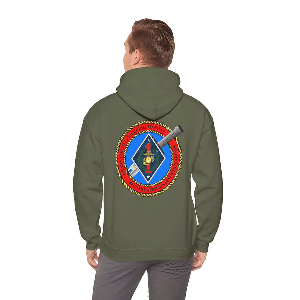 Thumbnail: 2/7 (2d Battalion 7th Marines/2d Bn 7th Mar), 1ST MAR DIV, Marine Corps Hoodie
