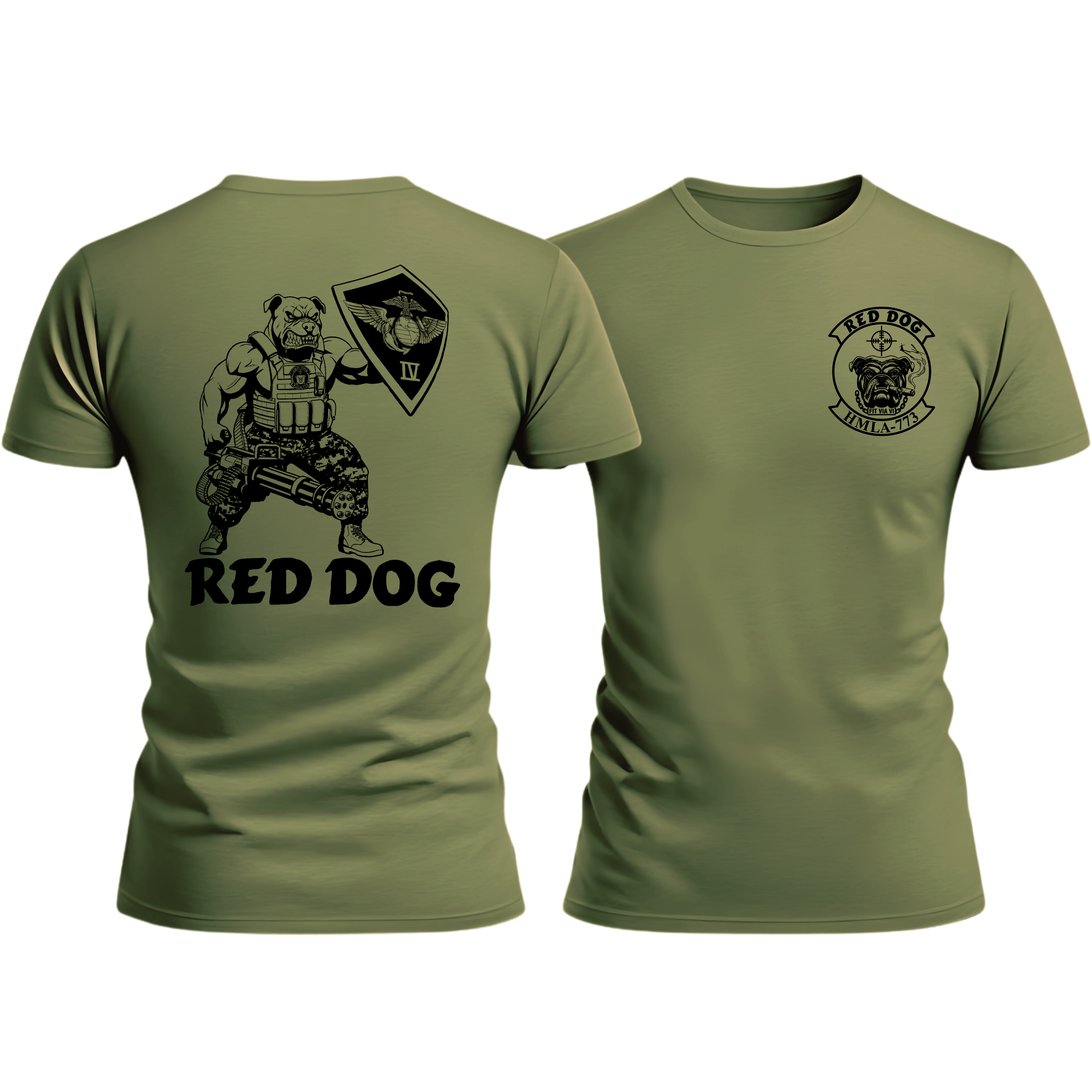 RED DOG GUNNIN TAC (HMLA-773), HMLA-773 CIGAR, Marine Corps T-Shirt