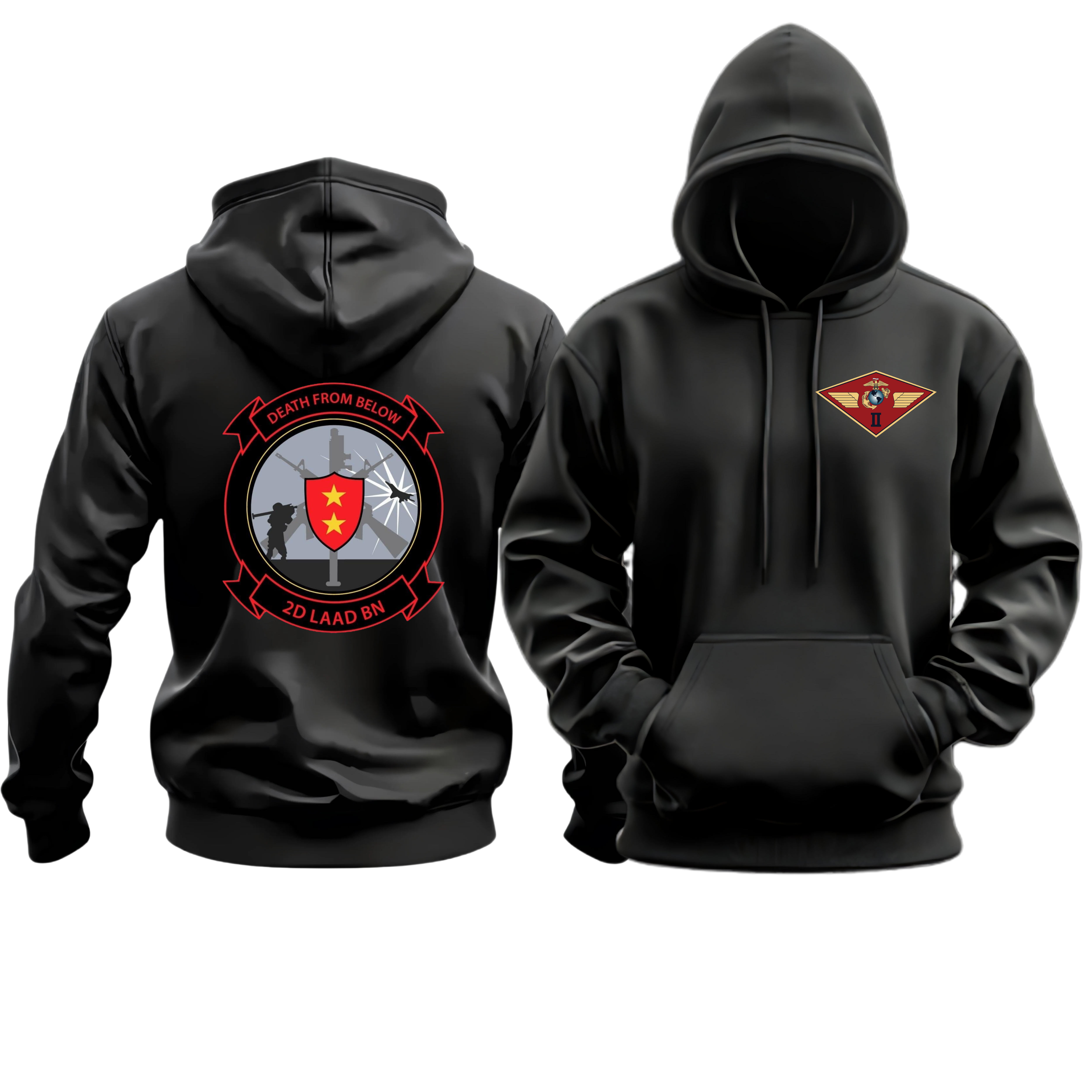 2D LAAD BN (2D LOW ALTITUDE AIR DEFENSE BATTALION), 2ND MAW, MARINE CORPS HOODIE