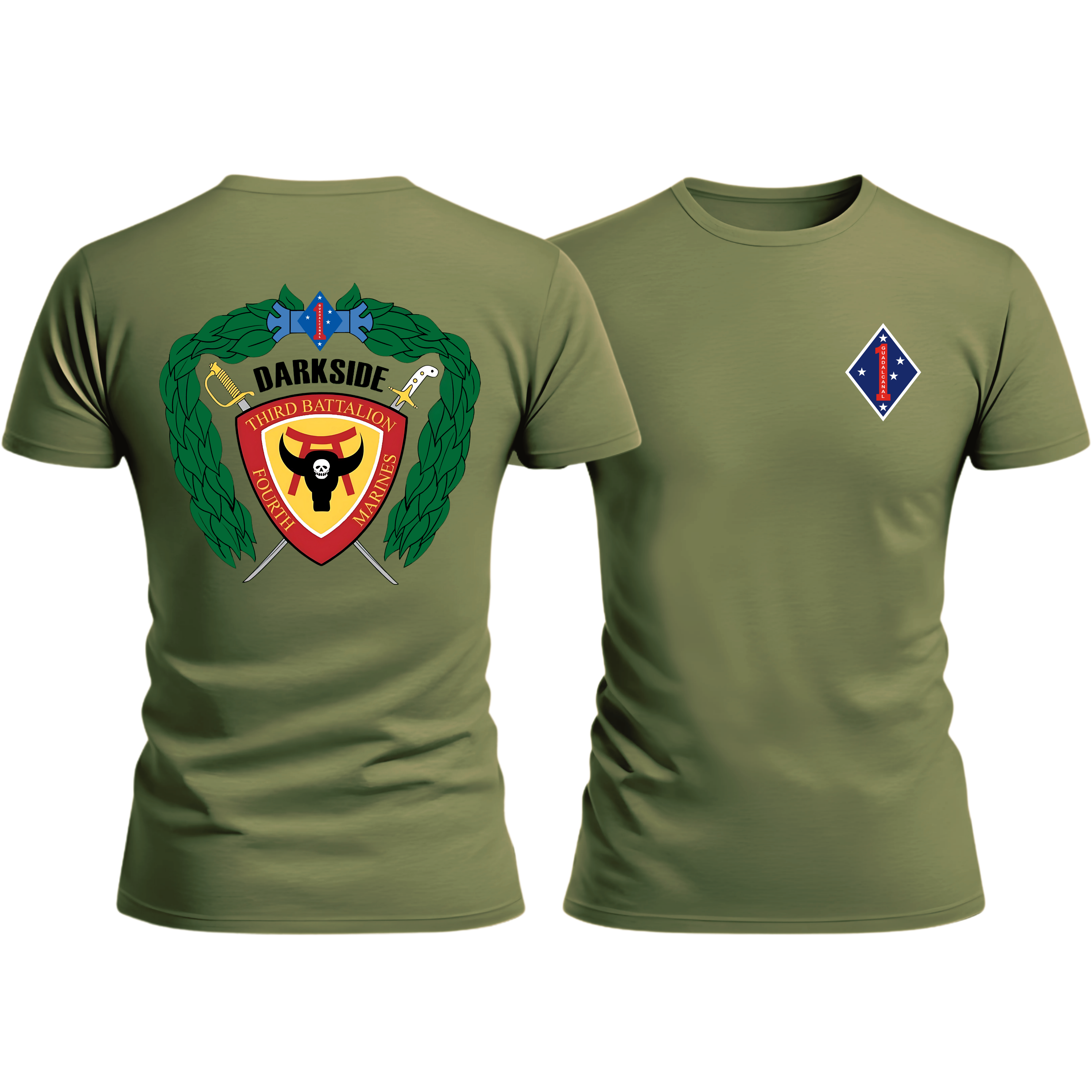 3/4 (3d Battalion 4th Marines "DARKSIDE"), 1st Mar Div, Marine Corps T-Shirt