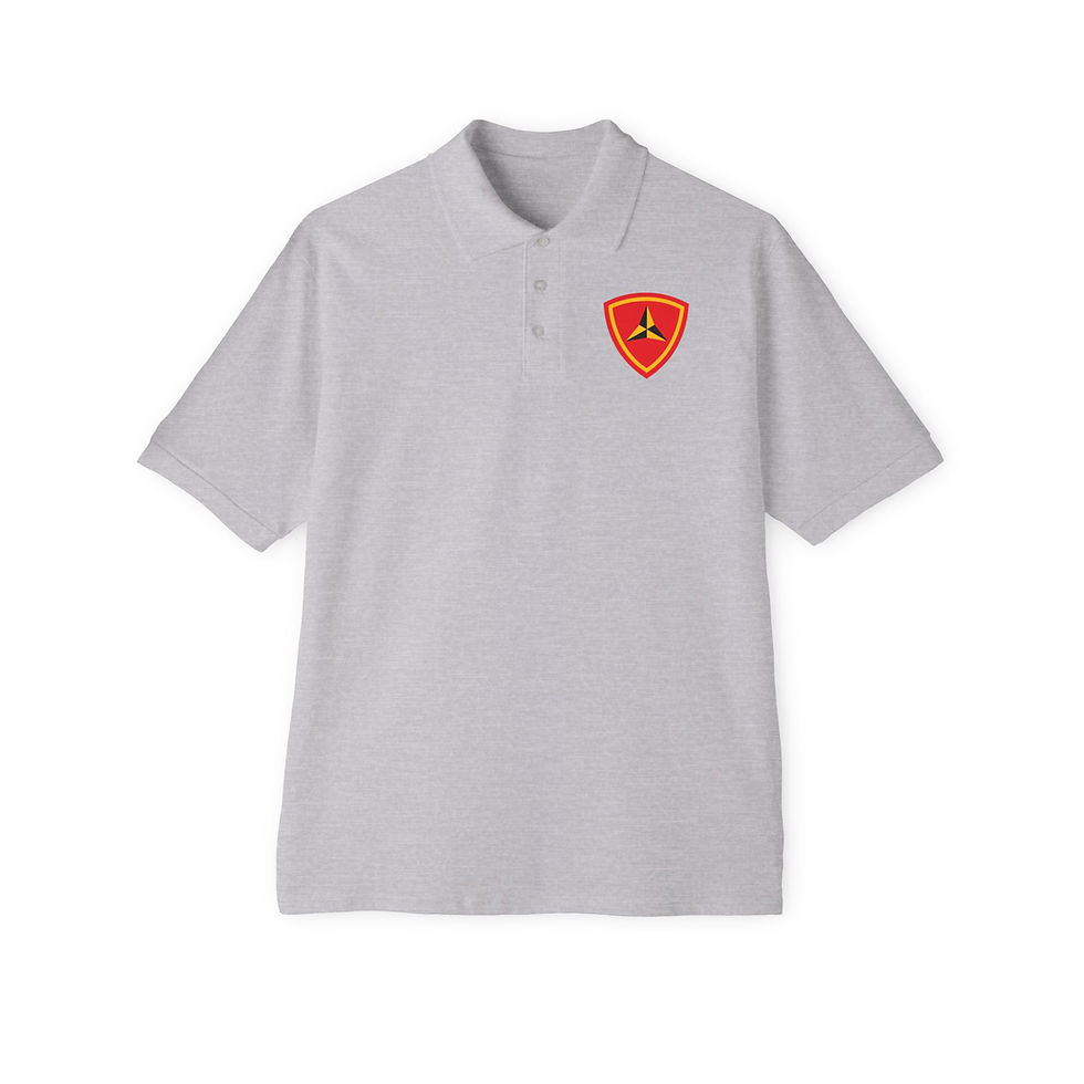 Thumbnail: 3D MAR DIV (3d Marine Division), USMC, Men's Piqué Polo