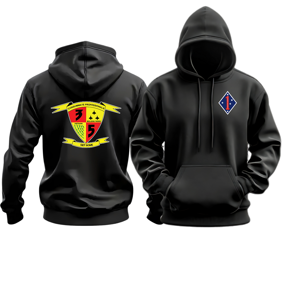 3/5 (3D BN 5TH MAR "CONSUMMATE PROFESSIONALS"), 1ST MAR DIV, MARINE CORPS HOODIE