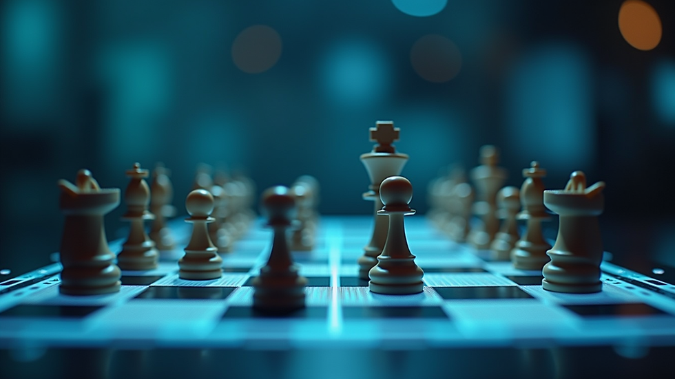 Close-up view of a digital chess board with a puzzle challenge on screen