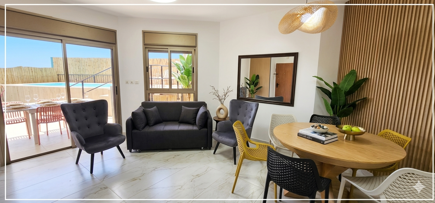 חזית המבנה בו נמצאת דירת CLODINE ברחוב שהם בשכונת שחמון אילת 8