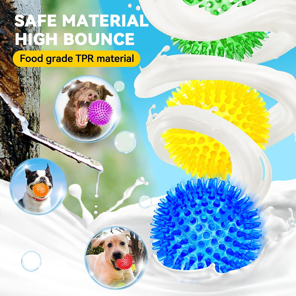 Thumbnail: 3/6Pcs Squeaky Dog Ball Toys,Dog Chew Balls for Boredom, Floatable Pool Dog Toys