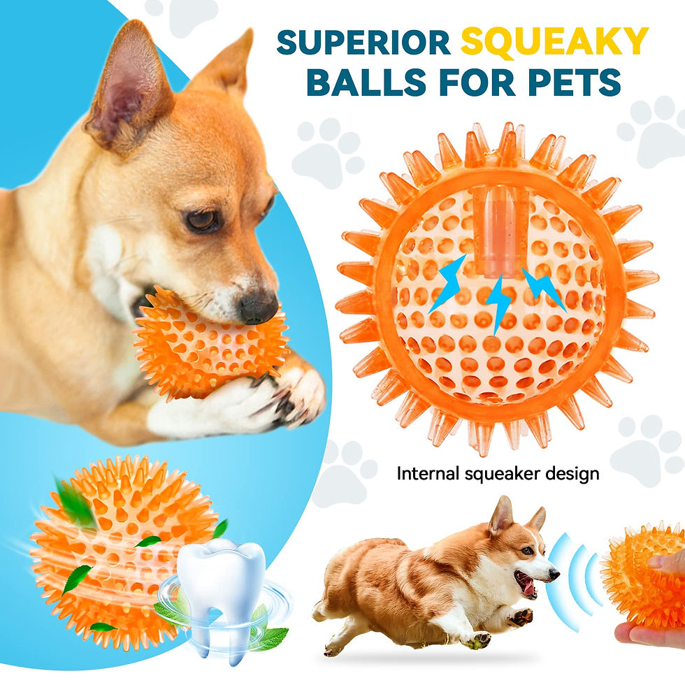 Thumbnail: 3/6Pcs Squeaky Dog Ball Toys,Dog Chew Balls for Boredom, Floatable Pool Dog Toys