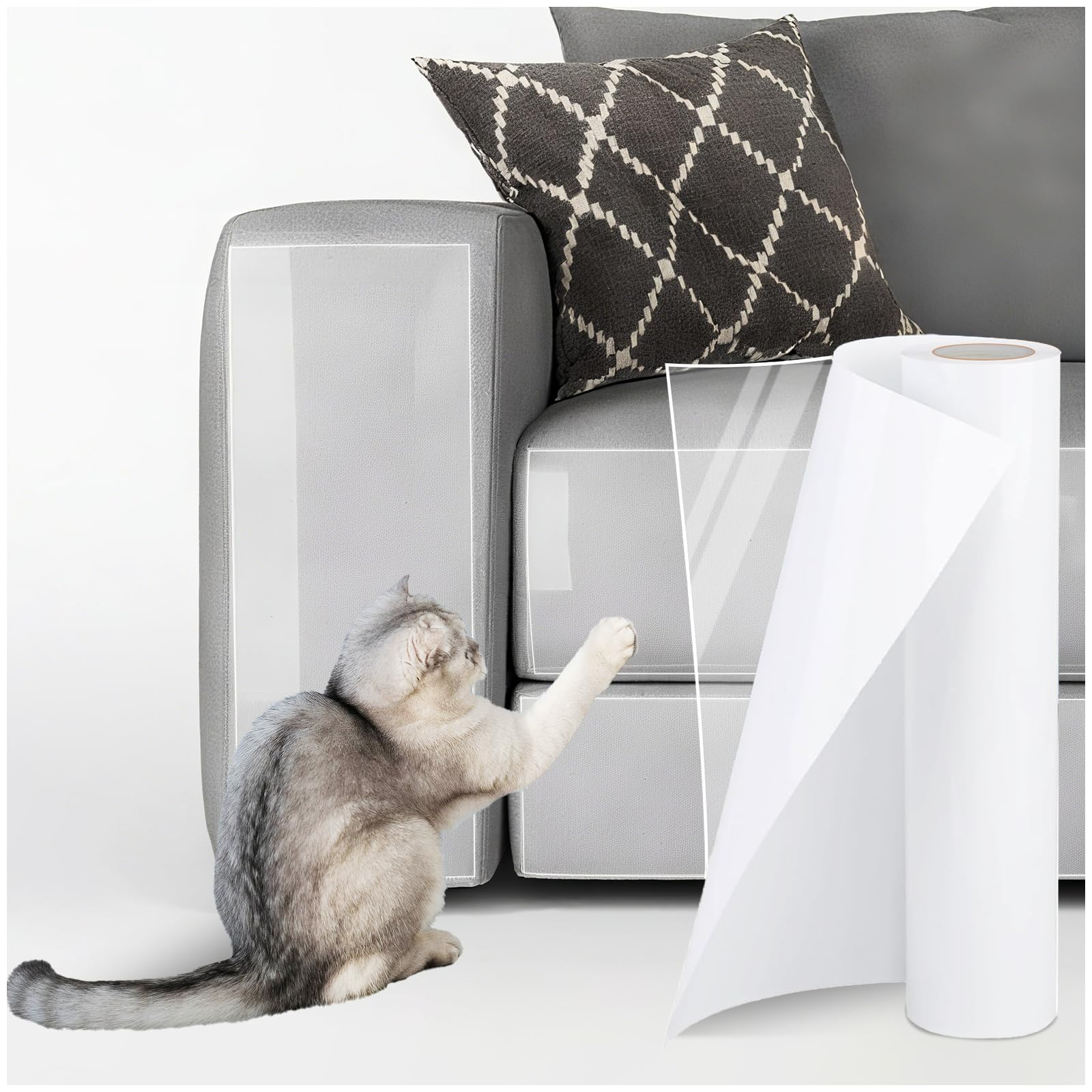 1 Roll Anti Cat Scratch Furniture Protector Tape Self-Adhesive PVC Transparent T