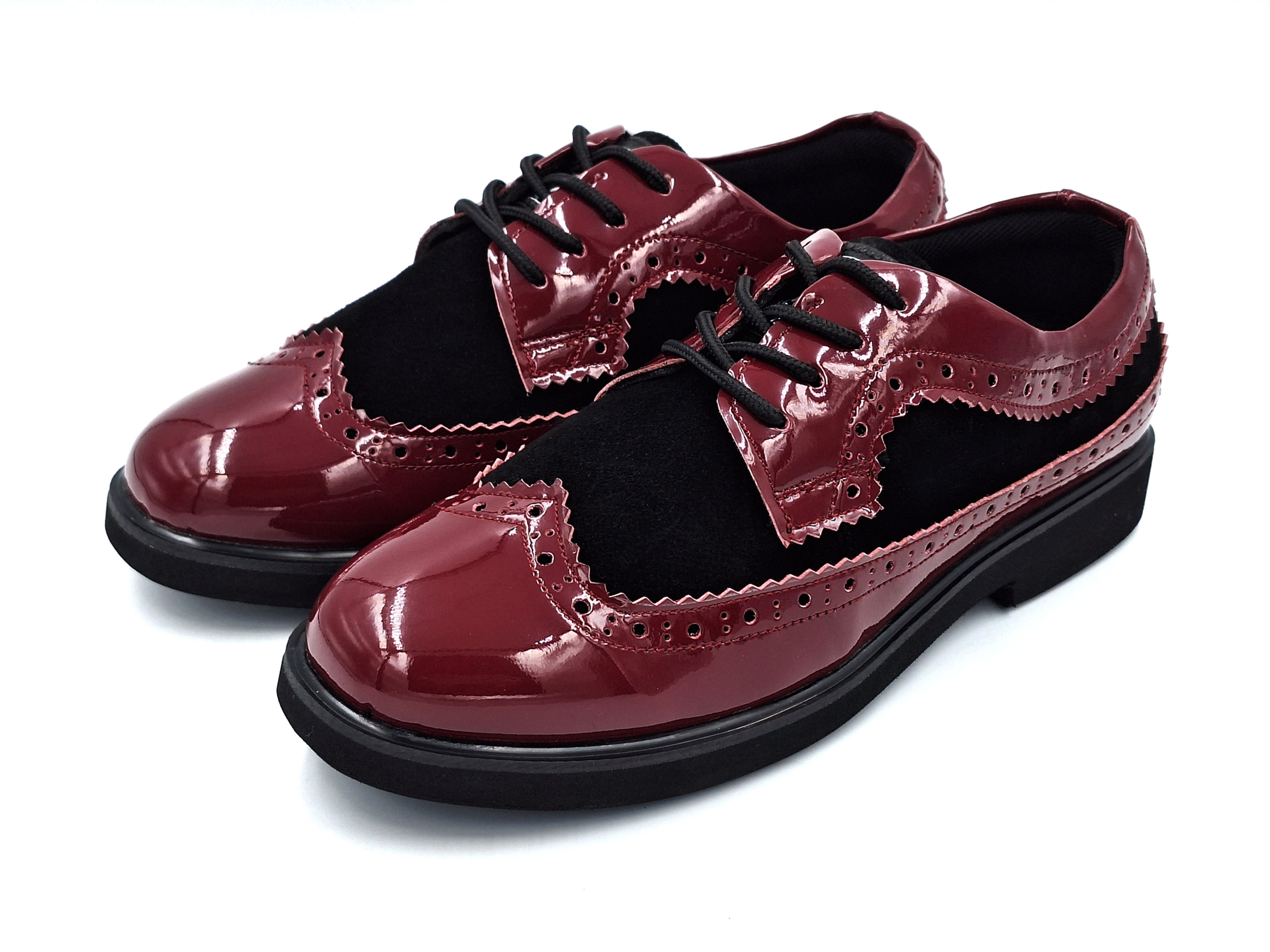 NJ-206 “ELEFUNK” LONG-WING-TIP BROGUE SHOES (Burgundy)