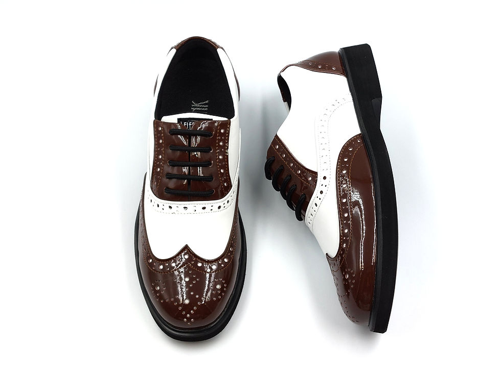 CB-704 “ELEFUNK” FULL BROGUE SHOES (DARK BROWN x WHITE