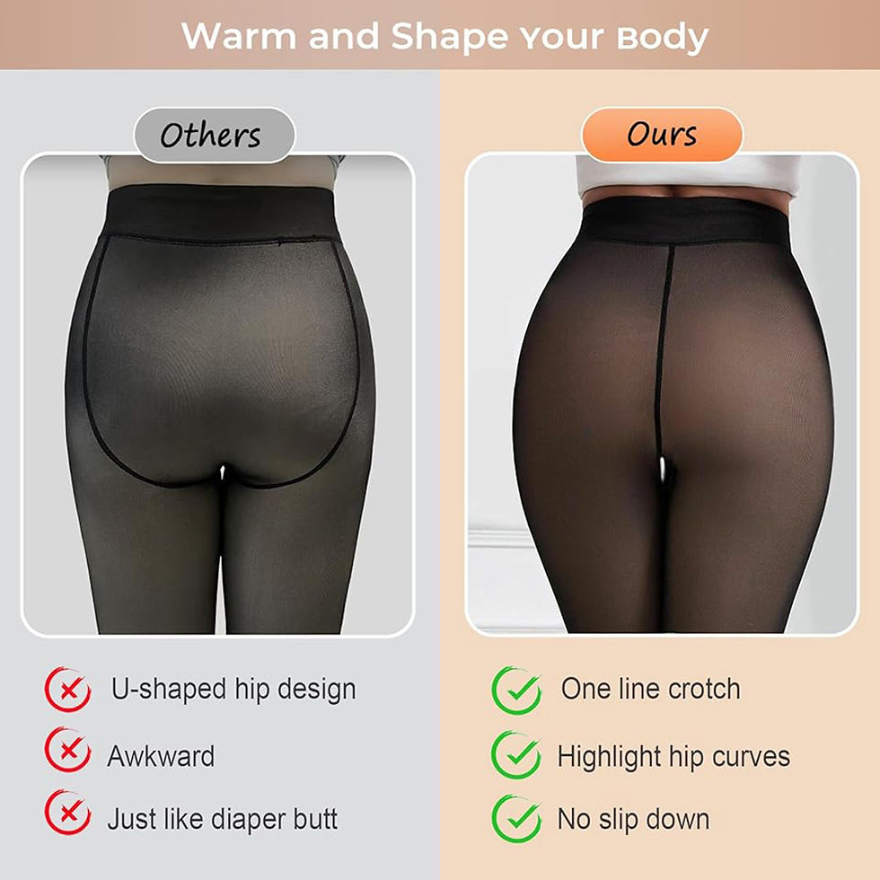 Thumbnail: Thermal Fleece Lined Tights Women One Seam Warm Sheer Pantyhose Fake Translucent