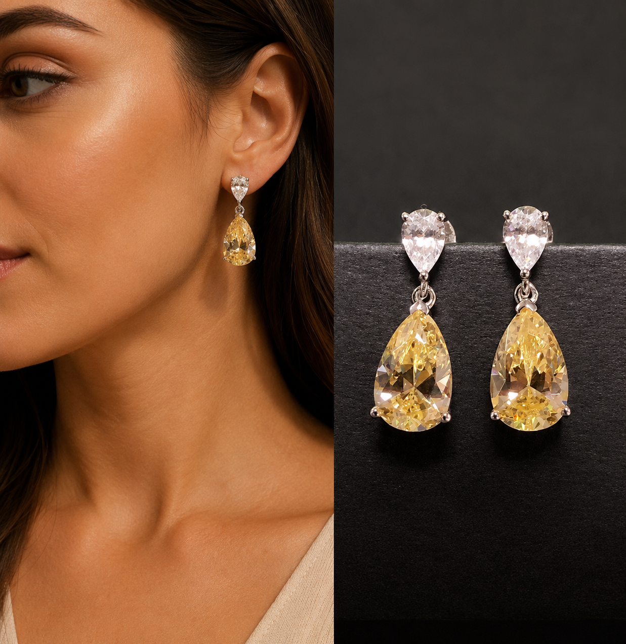 The Aurelia Diamond Drop Earrings