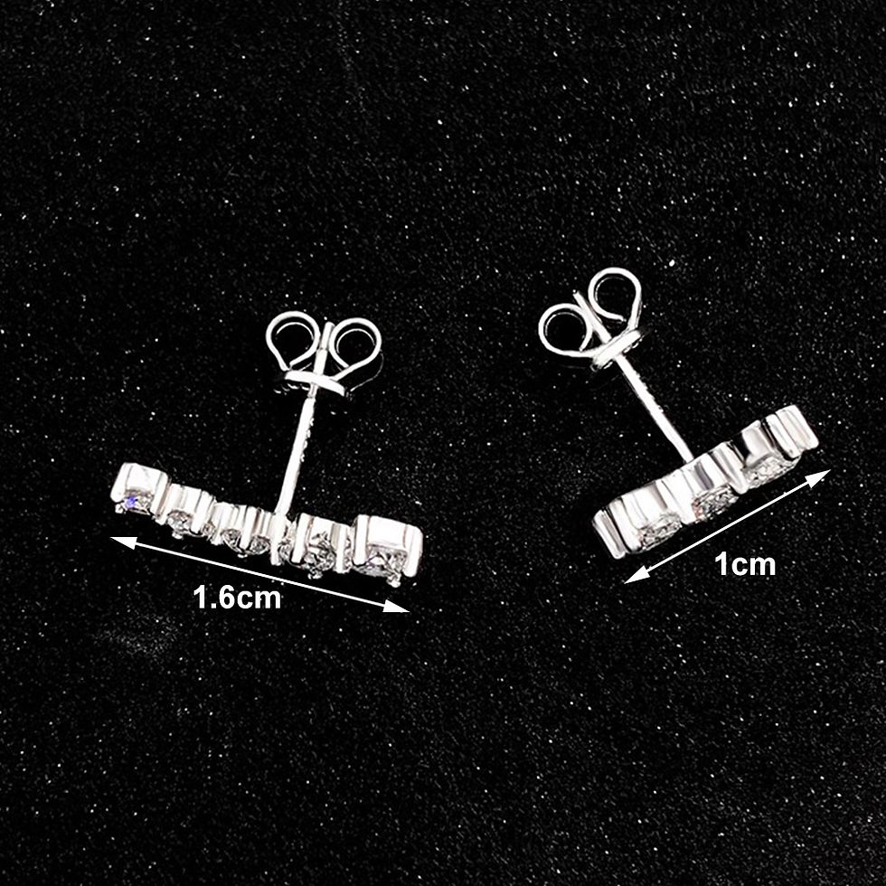 Thumbnail: Real D Color Moissanite Diamond Earrings GRA Certified 925 Sterling Silver Spark