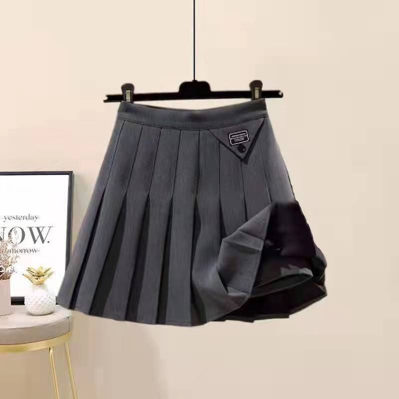Thumbnail: Plush Thickened Casual Long Sleeved Hooded Mini Pleated Skirt Two-piece Set Fash