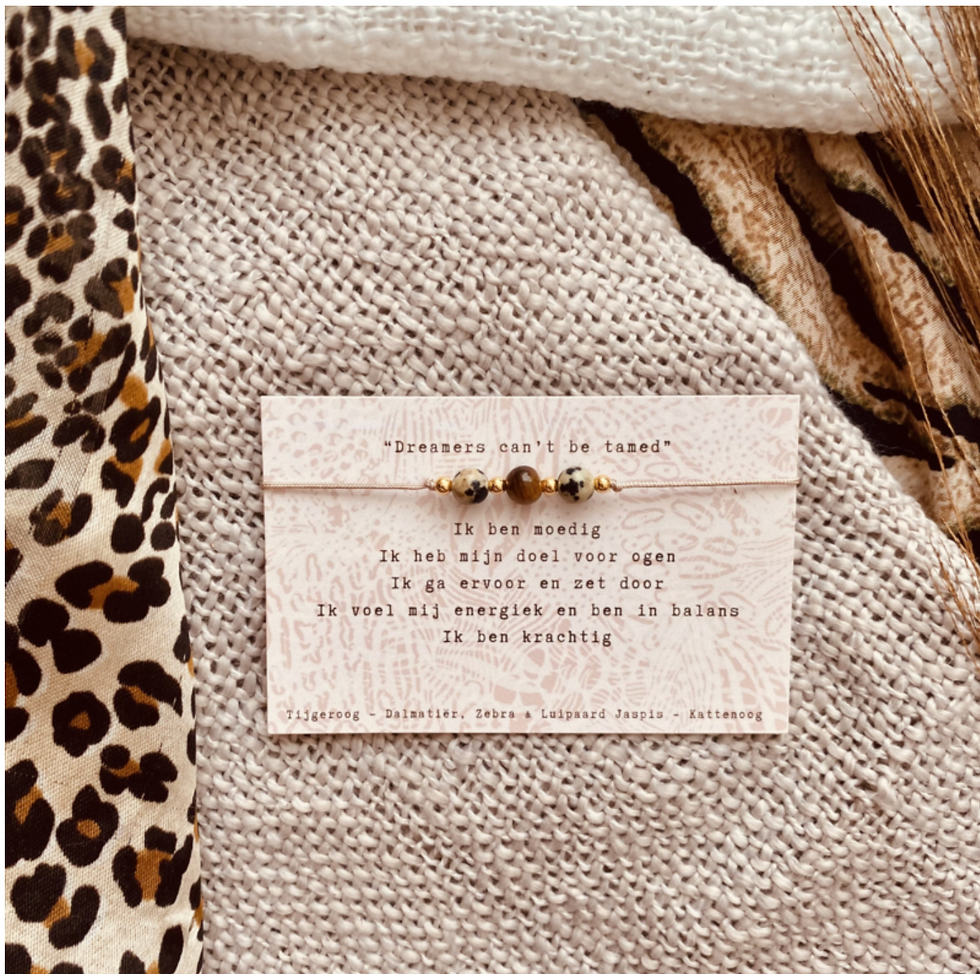 Armband edelstenen - Dreamers can't be tamed