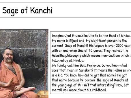 Rijupt Ganesh - Article Published in School Magazine