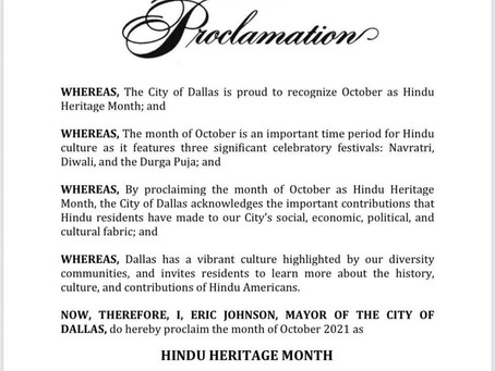 Hindu Heritage Month - Dallas!