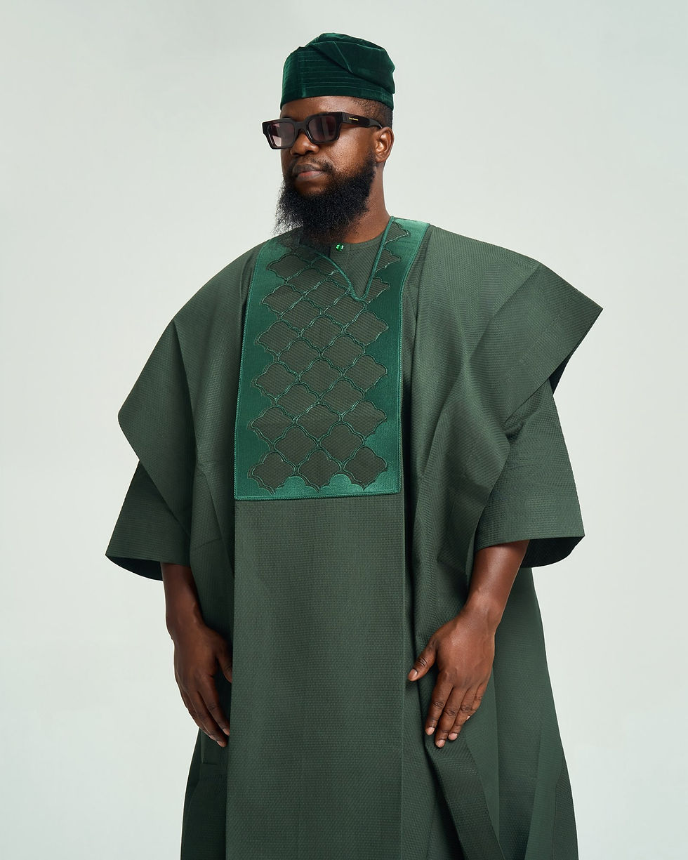 Thumbnail: The Green Moroccan Cord Agbada 