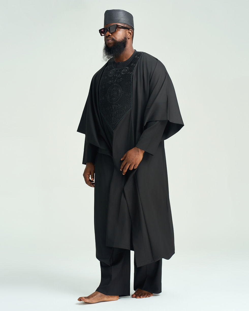 Thumbnail: The Black Moroccan Cord Agbada