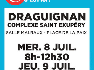 COLLECTE DE SANG - MERCREDI 8 JUILLET ET JEUDI 9 JUILLET 2026