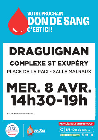 COLLECTE DE SANG - MERCREDI 8 AVRIL 2026