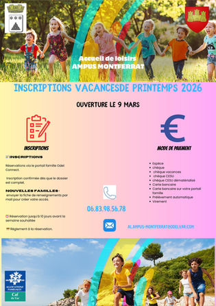 ACCUEIL DE LOISIRS - VACANCES DE PRINTEMPS 2026