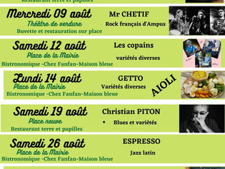 AGENDA CONCERTS AOUT 2023