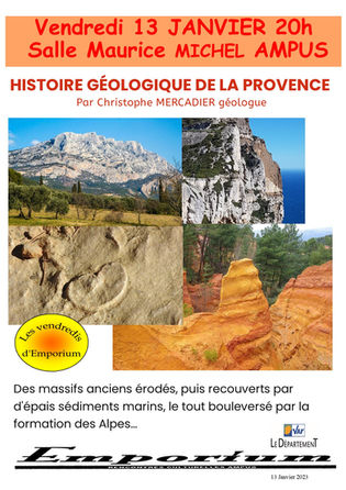 LES VENDREDIS D'EMPORIUM - HISTOIRE GEOLOGIQUE DE LA PROVENCE