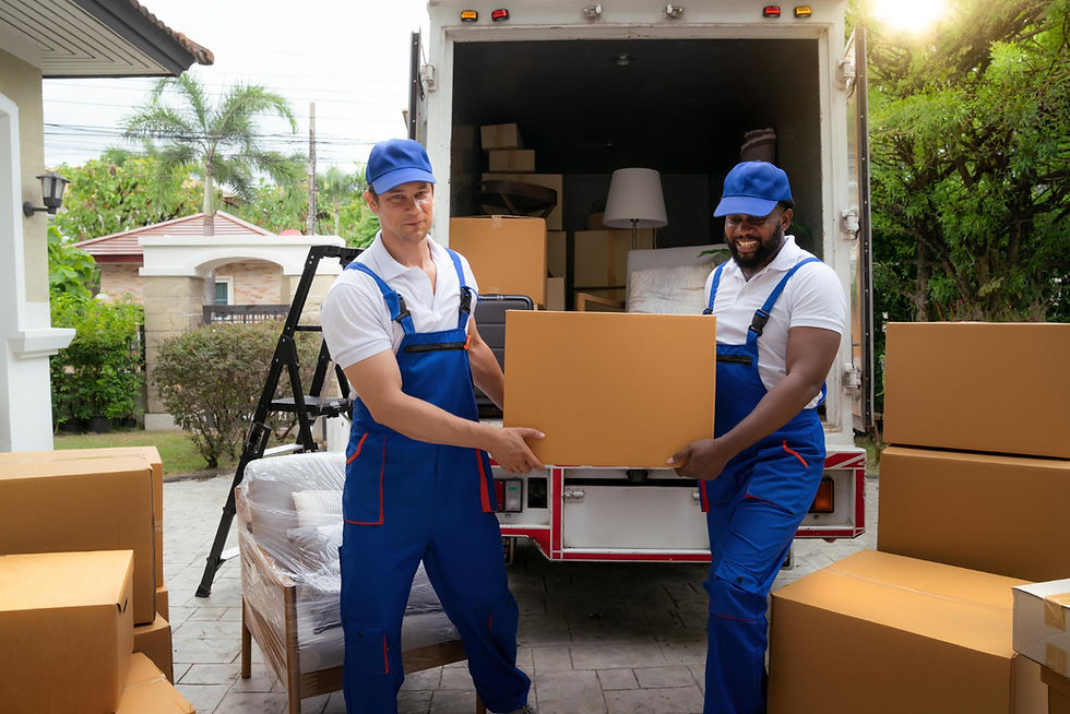 Big Dawg Movers crew beside a moving truck