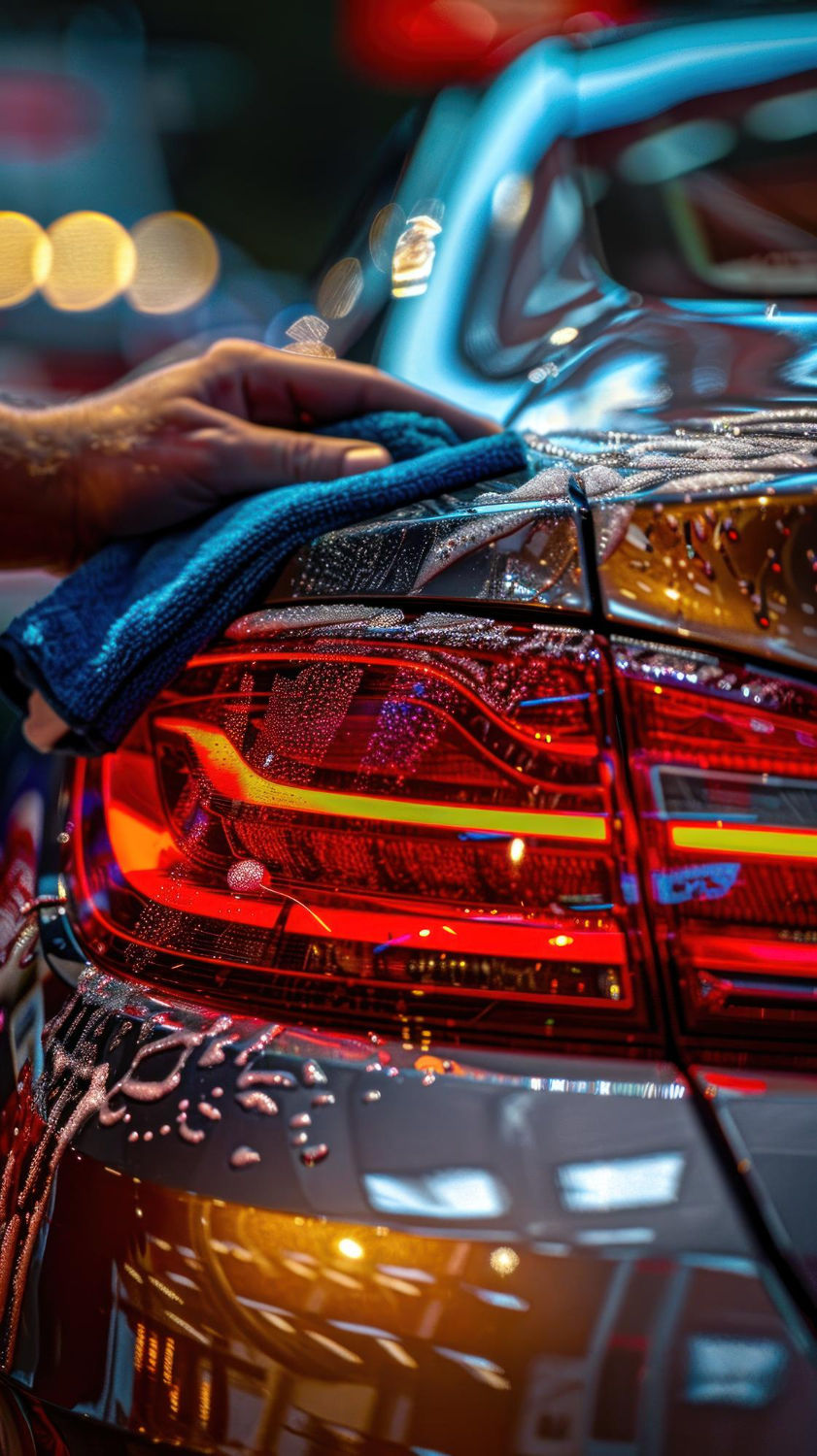 Professional auto detailing services transforming a vehicle's exterior shine in Tucson