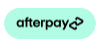 Afterpay logo in green oval with black text on a white background.