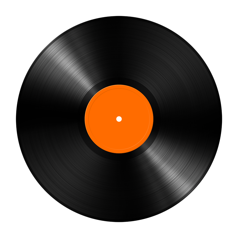 A single music disc displayed, highlighting its reflective surface and circular design, with no additional elements.