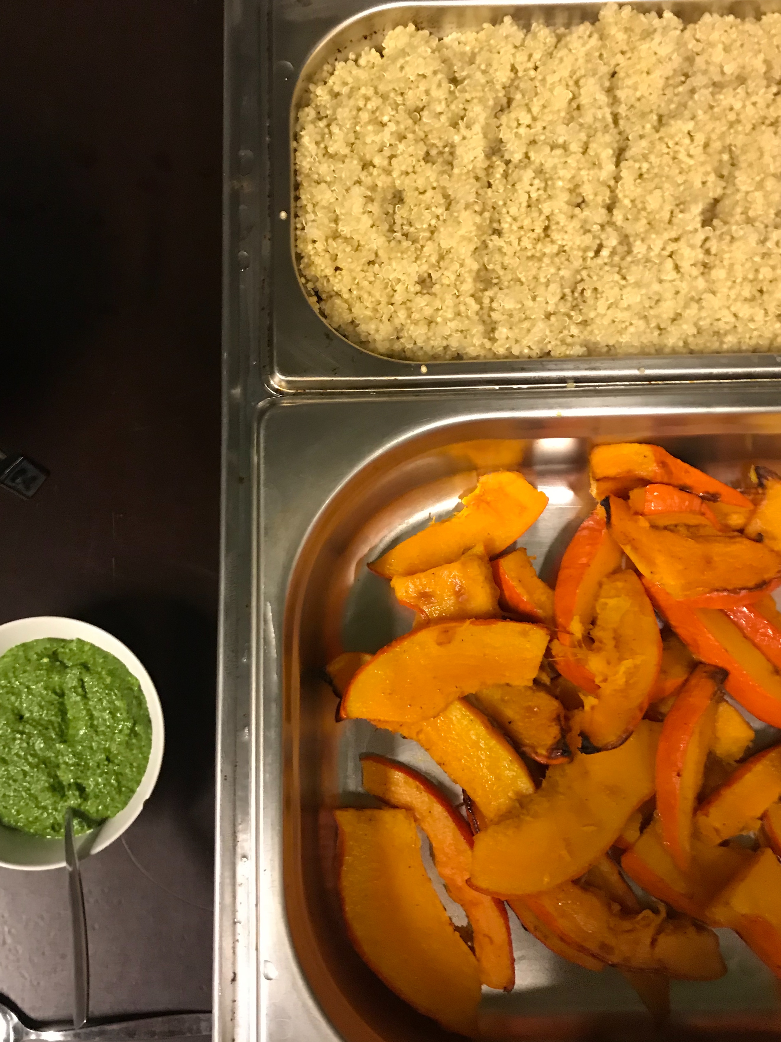 zucca in agrodolce met spinaziepesto