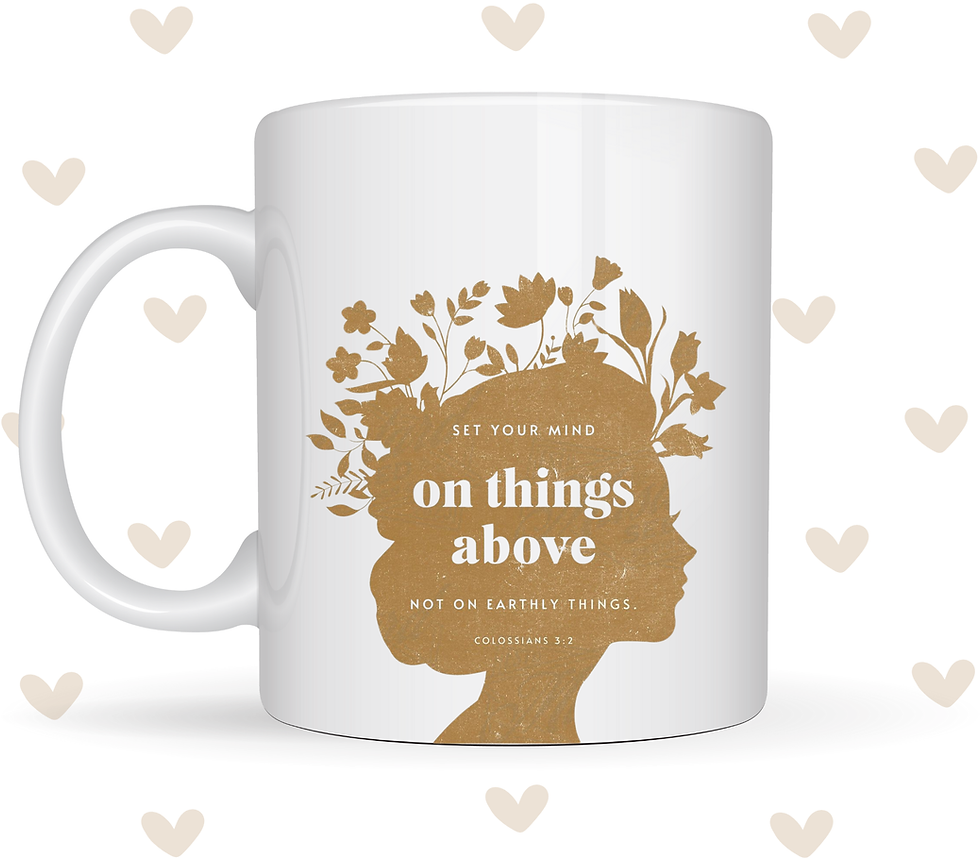 Ceramic Mug Bible Verse 'On things above'