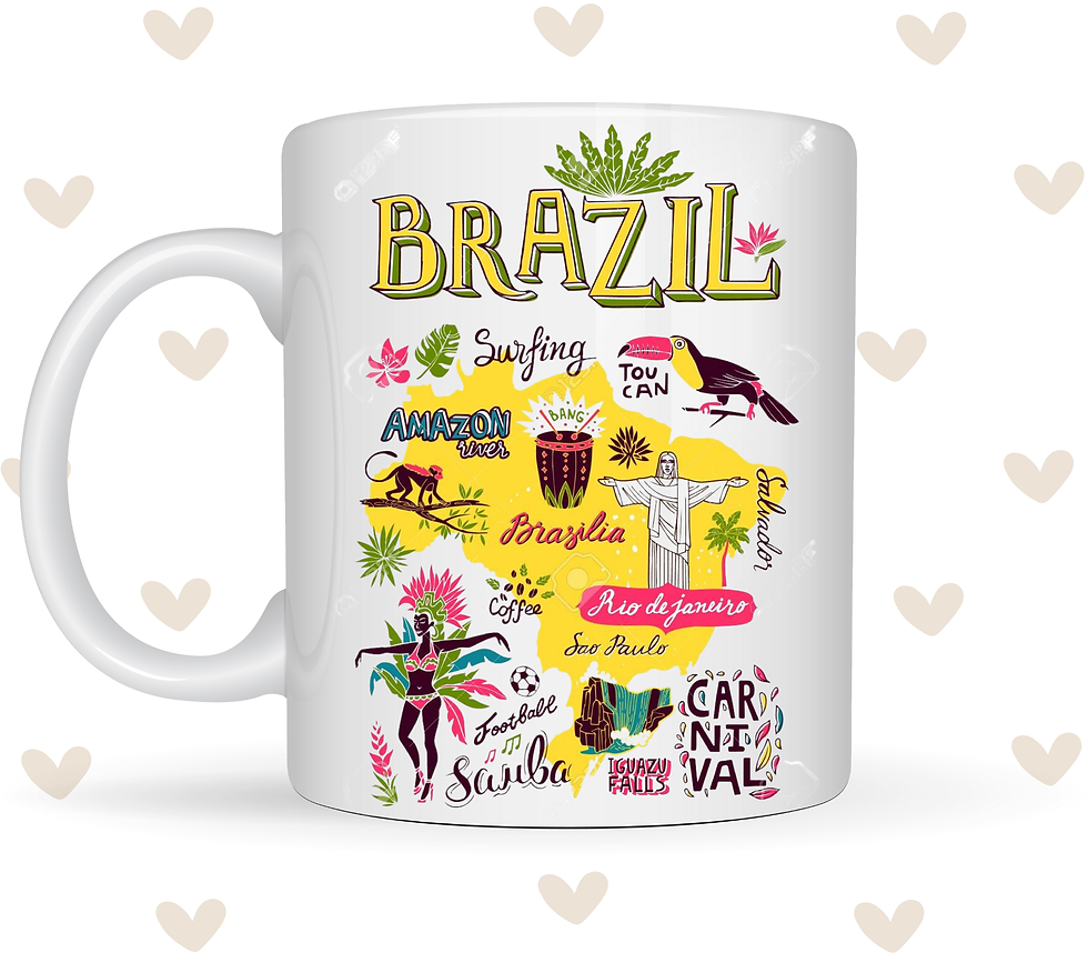 Ceramic Mug 'Brazil Art - Map'