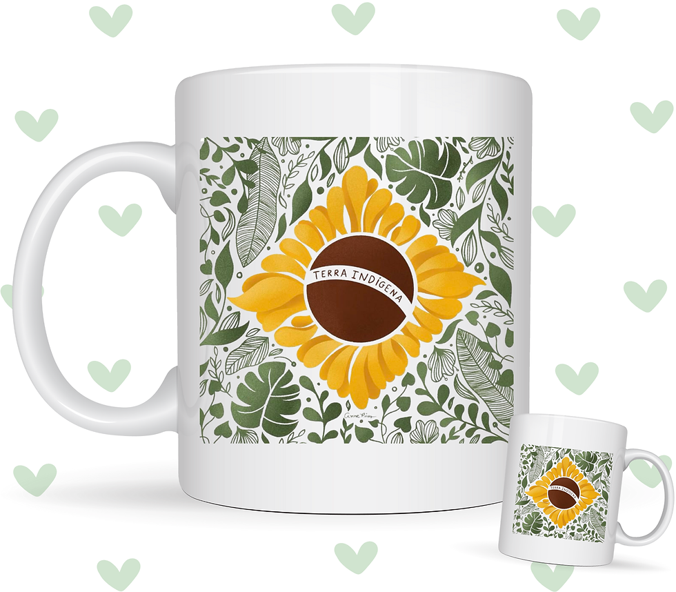 Ceramic Mug 'Brazilian Flag - Floral'