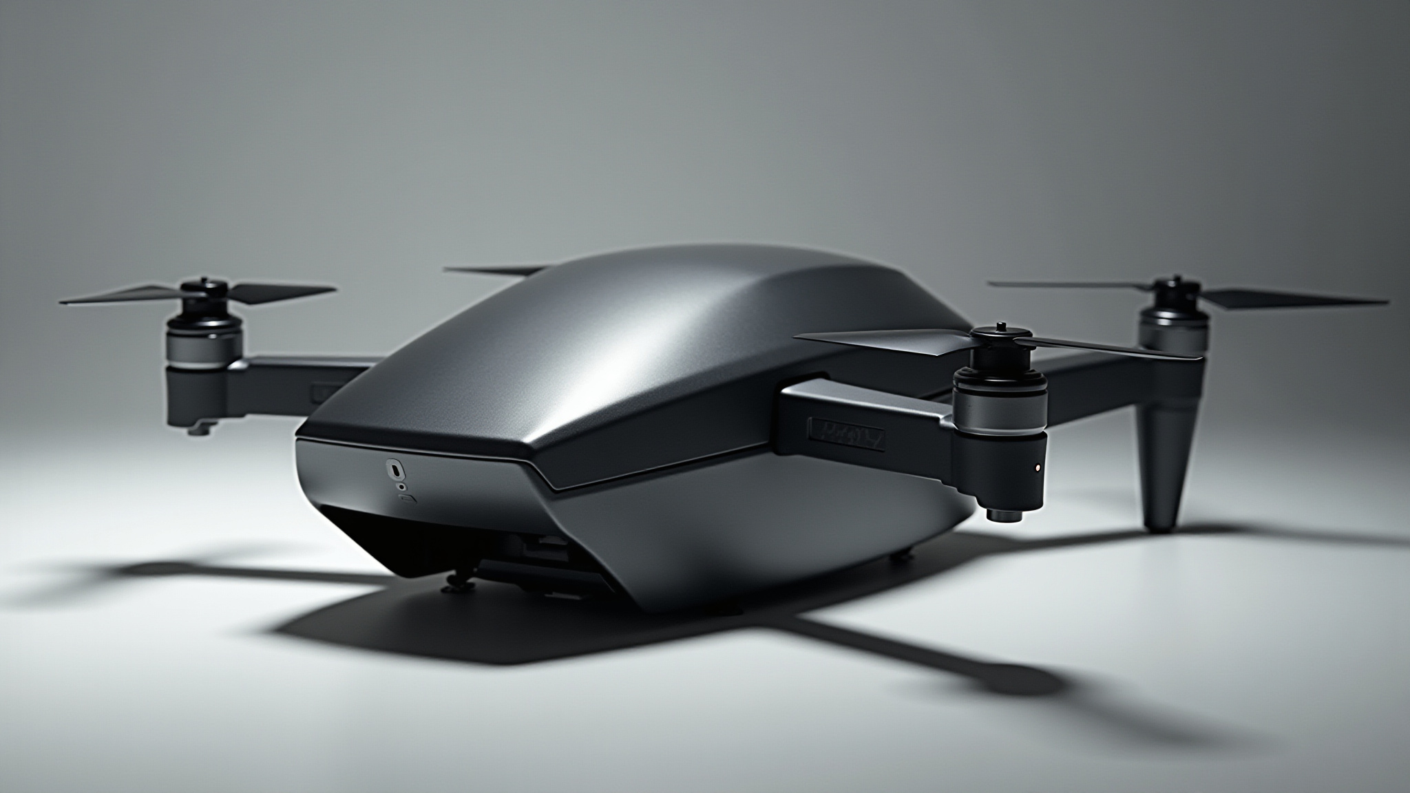 Sleek gray drone delivery device