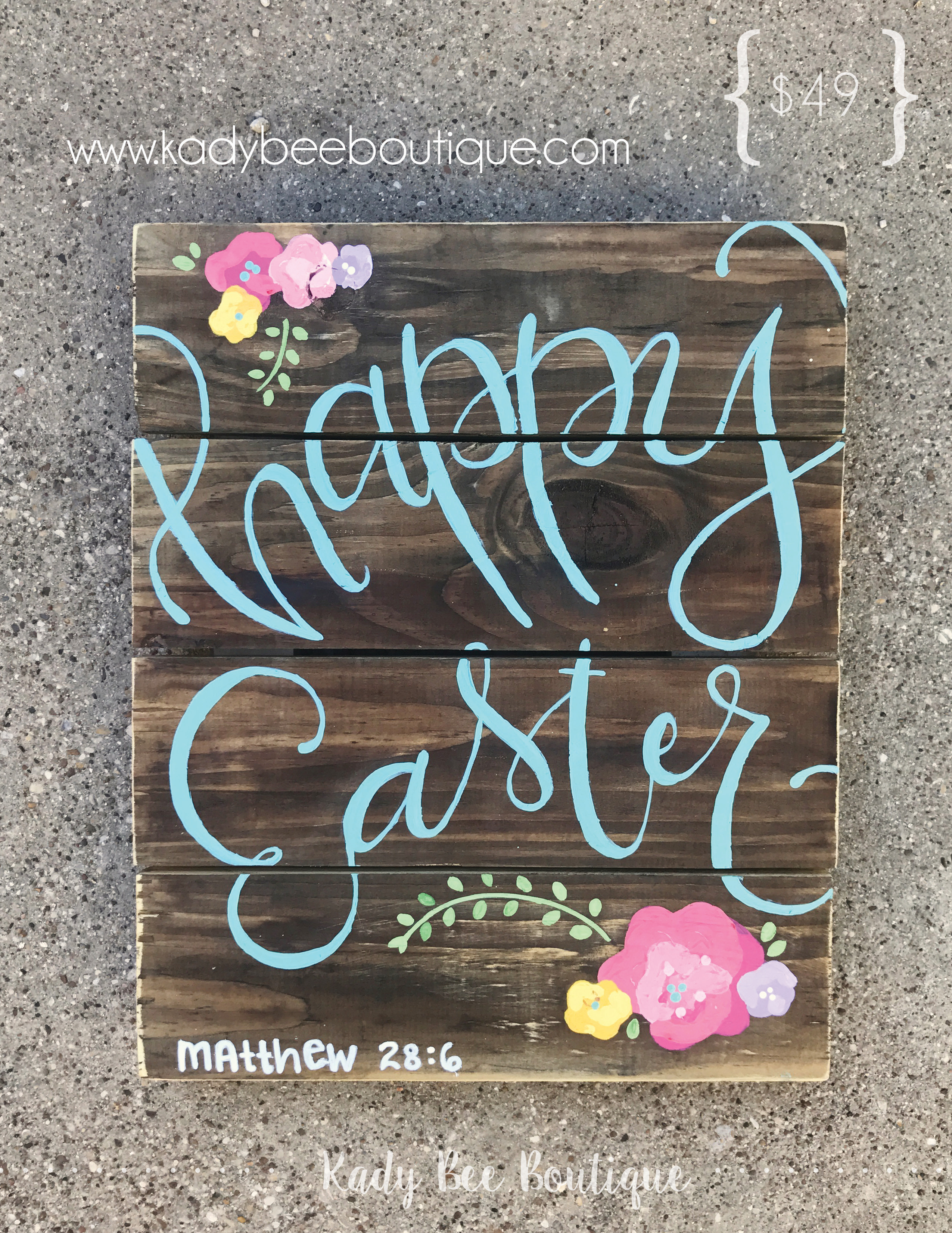 Happy Easter Wood Pallet Sign by Kady Bee Boutiqe