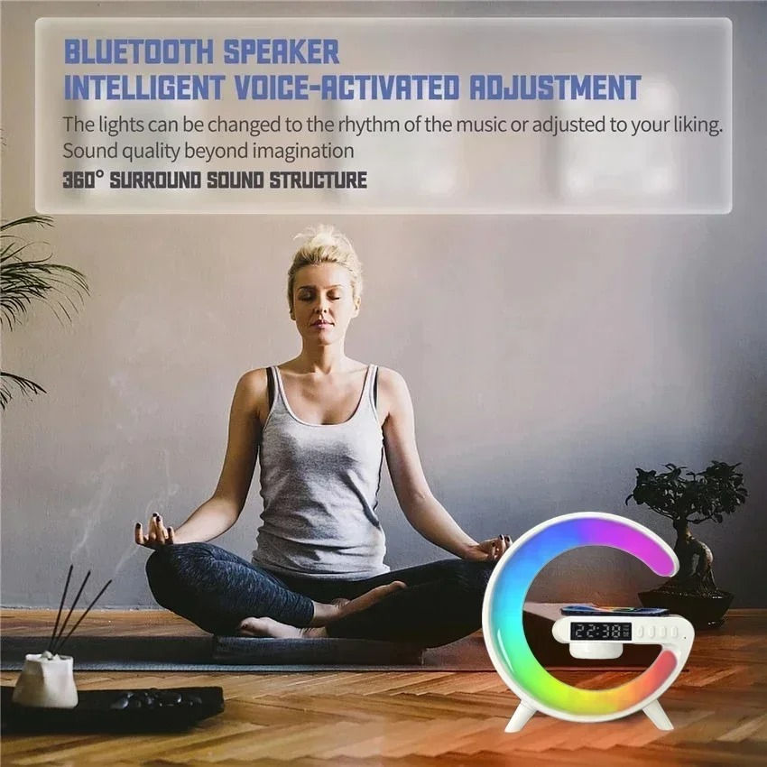 Thumbnail: Multifunctional RGB Wireless Charging Station – Fast Charger, Bluetooth Speaker,