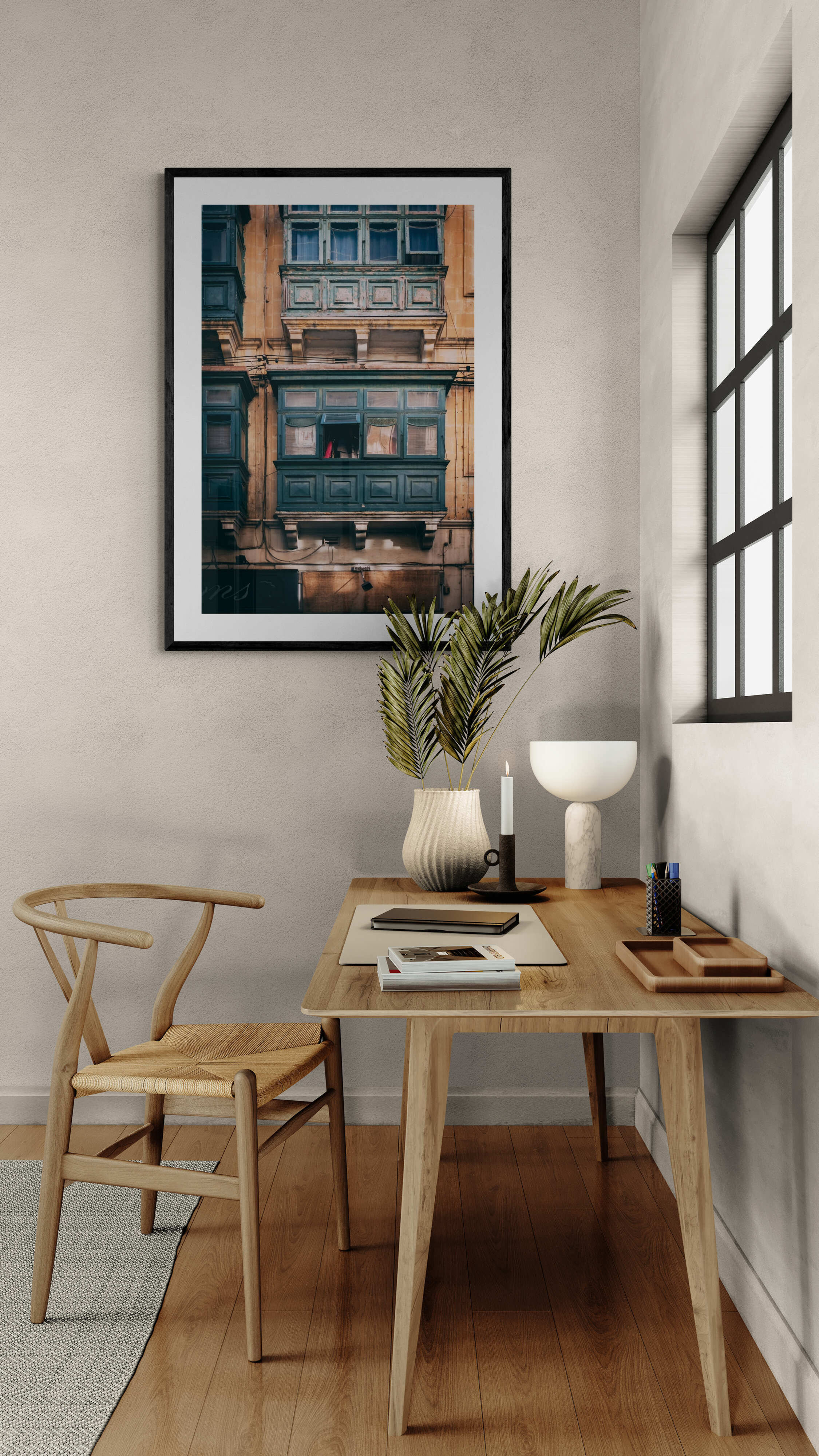 Teal maltese balconies