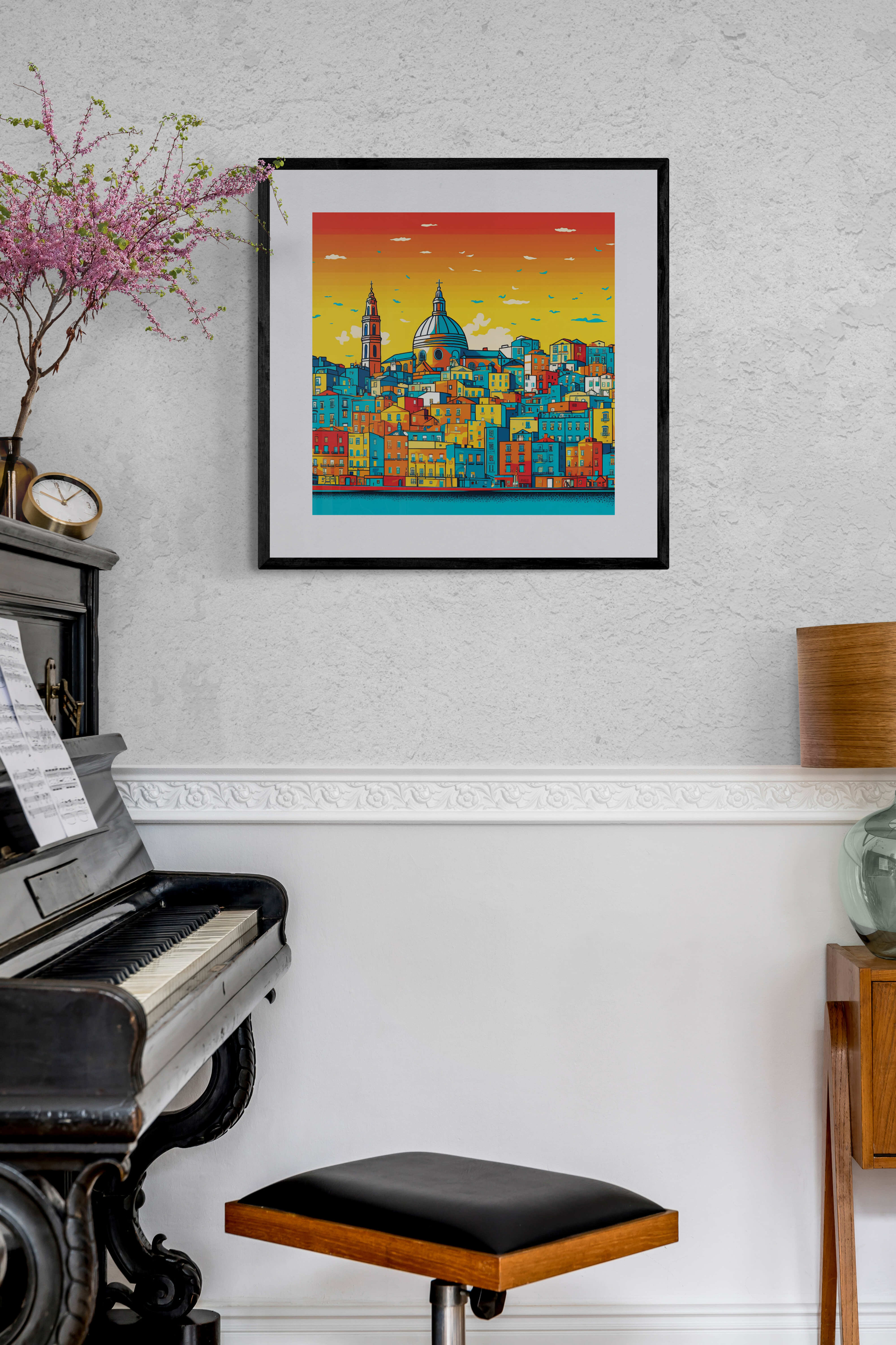 Valletta Skyline Pop art