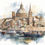 Thumbnail: Valletta Watefront in water colour