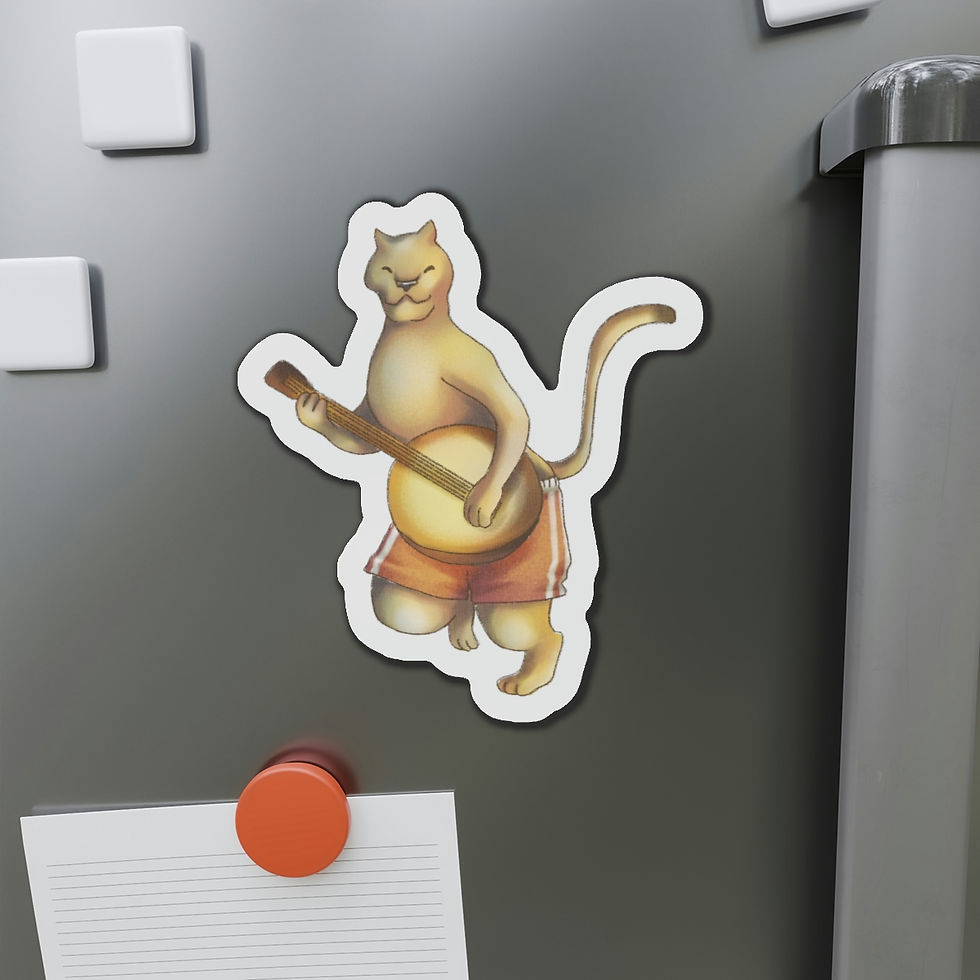 Thumbnail: Mountain Lion With Banjo 2 - Die-Cut Magnet