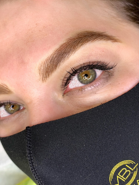 Perfectly neat nano brows, naturally beautiful, and a stunning match for her features.