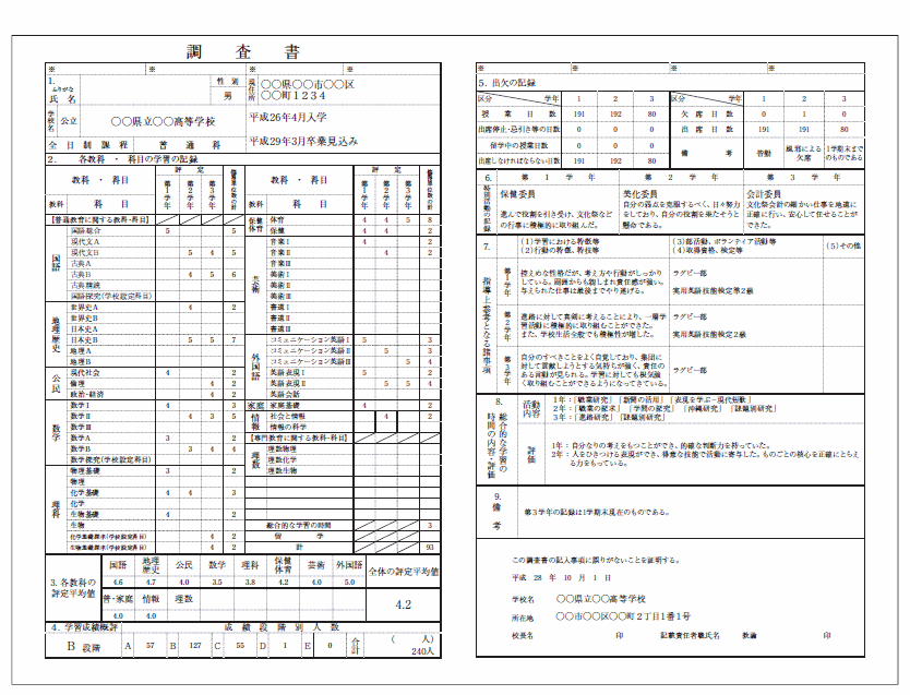 教育改革で一般入試でも調査書を重視!今の調査書の中身から対策を考えよう 教育改革で一般入試でも調査書を重視!今の調査書の中身から対策を考えよう
